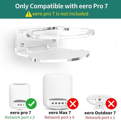 حامل حائط HomeMount مصنوع لهاتف eero Pro 7 - آمن ومستقر مع تصميم الدرابزين، متوافق مع eero Pro 7، مادة أكريليك متينة، سهل التركيب (قطعة واحدة) in Kuwait