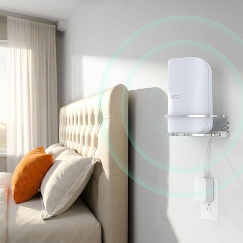 حامل حائط HomeMount مصنوع لهاتف eero Pro 7 - آمن ومستقر مع تصميم الدرابزين، متوافق مع eero Pro 7، مادة أكريليك متينة، سهل التركيب (قطعة واحدة) in Kuwait