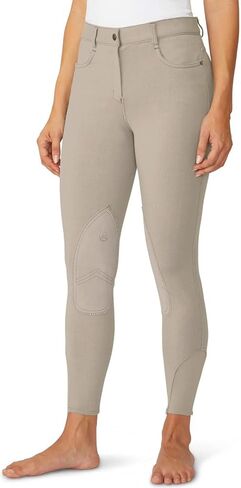 Ovation Women's Tall Size Euro Melange Zip Front Knee Patch Cotton Breeches, Neutral Beige, 28 Regular in Saudi Arabia