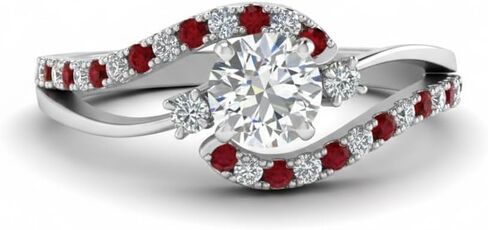 Jewelryonclick اختر الأحجار الكريمة الخاصة بك دوامة 3 حجر الماس تشيكوسلوفاكيا خاتم الخطوبة الفضة الاسترليني شكل دائري الجانب حجر خواتم الخطبة خفيفة الوزن ارتداء مكتب المجوهرات اليومية هدية الولايات المتحدة حجم 4 إلى 12 in Kuwait