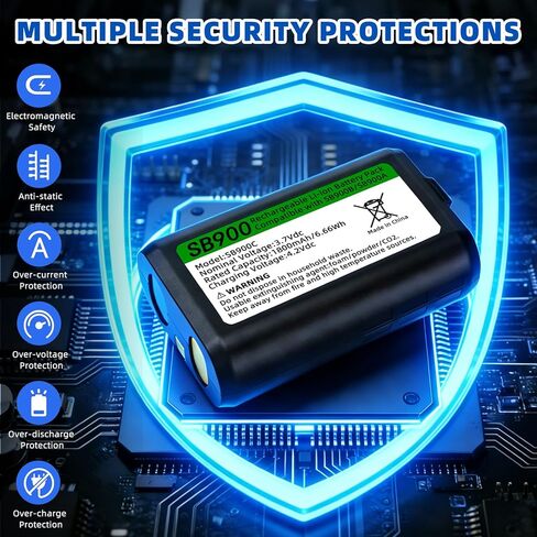 SAPBJ Upgraded 1800mAh Replacement Battery for Shure SB900B SB900A SB900B SB900, Compatible with Shure P3RA, P9RA+, P10R+ Receivers, ULX-D, QLX-D, AD Series Transmitters, All Associated Docking, etc. in Kuwait