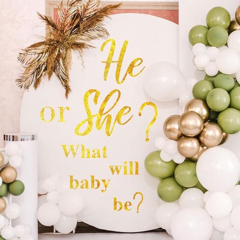 ملصق لاصق Baby in Bloom مطبوع عليه زهور يظهر الجنس على خلفية لاستحمام الطفل، ديكور قوس بالون هو أو هي، فن جداري لإعلان الحمل للفتيات أو الصبية يكشف عن ديكور حضانة الحفلات in Kuwait