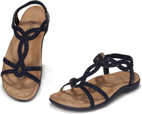 Women's Elegant Bohemian Braided Strappy Flat Sandals - Vegan Leather Open Toe Dressy Sandals with Adjustable Heel Elastic Strap for Custom Comfort in Saudi Arabia