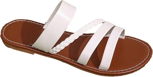 Flat Sandals for Women Summer Dressy Sandals Shoes Comfortable Open Toe Slides Slippers Casual Vacation Beach Slipper Shoes in Saudi Arabia