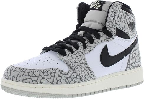 حذاء Nike Big Kid's Jordan 1 Retro High OG أبيض أسمنتي رمادي/أسود/أبيض (FD1437 052) - 5 in Kuwait