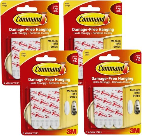 Command Medium Mounting Refill Strips, 9-Strip , Pack of 4 in Saudi Arabia