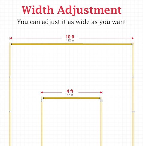 EMART 4ft-10ft Pipe and Drape Adjustable Crossbar for Backdrop Stand, Background & Curtain and Wedding Decor -Gold in Kuwait