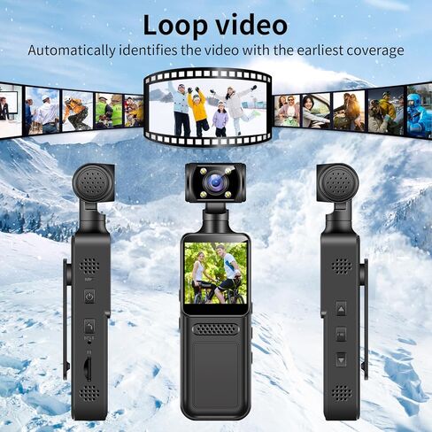 Body Camera with Audio and Video Recording, Mini Wearable Body Worn Cam Sports & Action Video Cameras with 64G Card. in Kuwait
