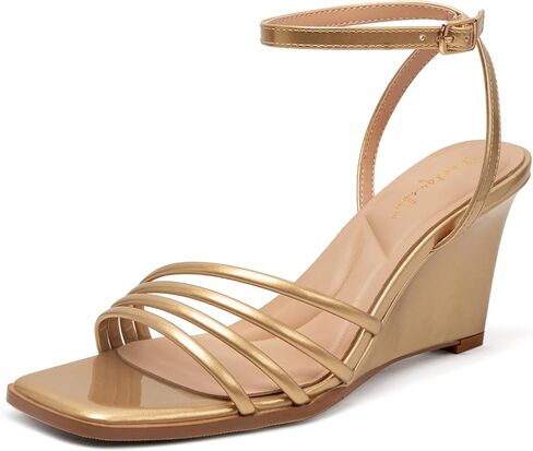 Wedge Sandals for Women ：Comfortable Wedge Platform Sandals Ankle Strap Open Toe Wedges Heels Beach Sandals Summer Shoes in Kuwait