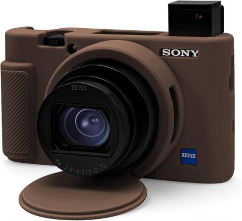 Camera Case for Sony RX100 VII VI V IV III Digital Camera, Soft Silicone Protective Cover Protector Sleeve with Removable Lens Cover,Anti-Scratch Slim Fit Camera Accessories(Brown) in Kuwait