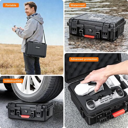 حافظة صلبة FPVtosky لجهاز Potensic Atom 2/3-Axis/SE/Atom LT Fly More Combo. حقيبة مقاومة للماء والصدمات يمكنها حمل جهاز التحكم عن بعد والبطاريات والشاحن والملحقات (الجراب فقط) in Kuwait