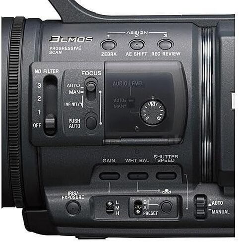Sony HDR-FX1000E PAL HDV Handycam Camcorder Bundle, 3-CMOS HD Video, 20x Optical Zoom, Pro Controls for Events & Documentary Filming | Includes Case, LED Light, Filter Kit, Battery in Kuwait