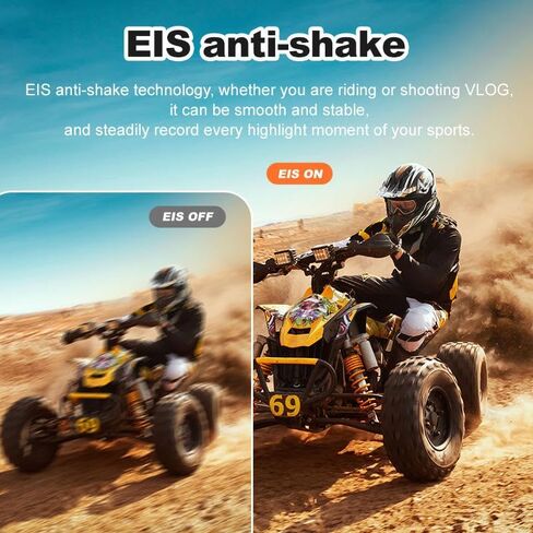 4K Action Camera - Dual Touch Screen, Underwater Sports Camera with WiFi, 170° Wide Angle,Vlogging Sports,Anti-Shake Long Battery Life - Free 64GB MicroSD Card in Kuwait