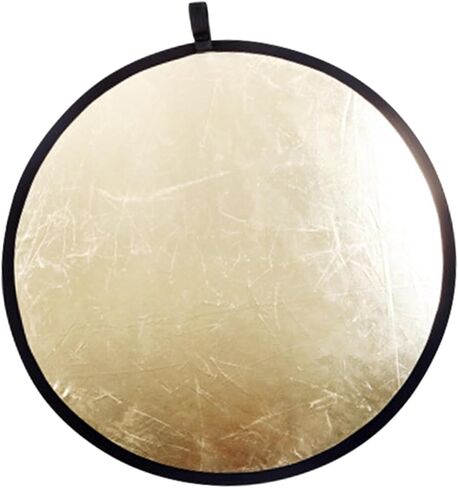 60cm Foldable Photography Light Modifier 2-in-1 Silver Gold Disc Light Reflector and Diffuser Portable Outdoor Photo Lighting Accessory for Studio and Portrait in Kuwait