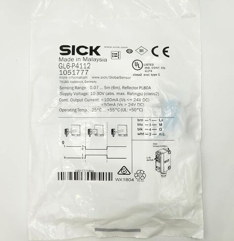 (OEM) مستشعر كهروضوئي A1SupplyPro GL6-P4112 (1051777)، عاكس للضوء، PNP، موصل M8 ذو 4 دبابيس، متوافق مع سلسلة Sick G6 in Kuwait