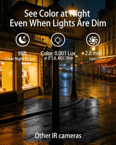 كاميرا DS-2CD1347G2-LUF 4MP Color Vu PoE IP Turret مع ميكروفون، اكتشاف الإنسان والمركبة، تصوير ملون 24/7، مقاومة للماء IP67، MicroSD 512 جيجابايت (غير متضمنة)، Hikconnect متوافق، إصدار عالمي in Kuwait