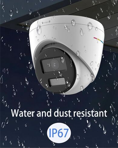 كاميرا DS-2CD1347G2-LUF 4MP Color Vu PoE IP Turret مع ميكروفون، اكتشاف الإنسان والمركبة، تصوير ملون 24/7، مقاومة للماء IP67، MicroSD 512 جيجابايت (غير متضمنة)، Hikconnect متوافق، إصدار عالمي in Kuwait