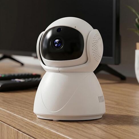 Indoor Security Camera, 1080P HD, 360°Motion Detection, Color Night Vision, 1-Way Audio Siren, Cloud/SD Storage, 2.4G WiFi in Kuwait