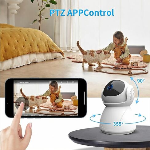 Indoor Security Camera, 1080P HD, 360°Motion Detection, Color Night Vision, 1-Way Audio Siren, Cloud/SD Storage, 2.4G WiFi in Kuwait