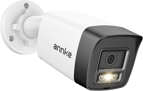 ANNKE 3K PoE Security Camera with Red and Blue Light Alarm, 2.8mm Lens (123°FOV), Color Night Vision, AI Motion Detection, Two-Way Audio, Surveillance Outdoor Bullet Cam with 512GB SD Card Slot, IP67 in Kuwait