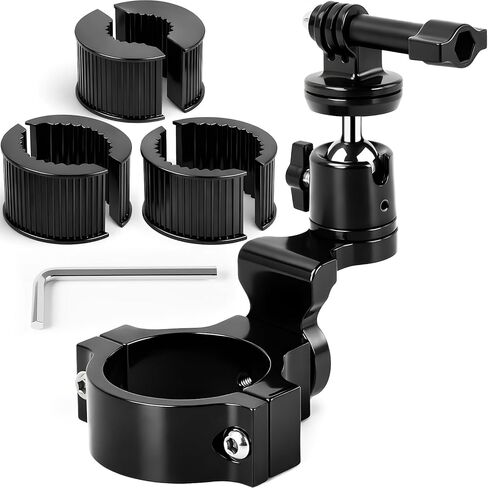 حامل تثبيت بمشبك كاميرا ألومنيوم UTV يناسب GoPro Hero 13 12 11 10 9 8 7 6 5 4 3 DJI Osmo Arlo Akaso EK7000 Insta360 Cams، مشابك شريط لف 1-2 بوصة لـ SXS Polaris Ranger Can-Am CF Moto in Kuwait