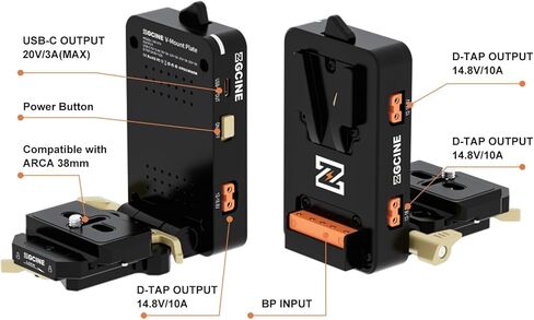 ZGCINE V Mount Plate VM-VP4 مع Arca-Swiss Quick Release، VMount قابل للطي لبطارية ZGCINE NEEWER SMALLRIG V-Mount، لـ Canon Sony Nikon Panasonic LUMIX بدون مرآة، كاميرا DSLR، حامل ثلاثي القوائم in Kuwait