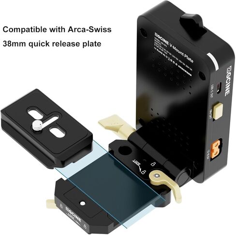 ZGCINE V Mount Plate VM-VP4 مع Arca-Swiss Quick Release، VMount قابل للطي لبطارية ZGCINE NEEWER SMALLRIG V-Mount، لـ Canon Sony Nikon Panasonic LUMIX بدون مرآة، كاميرا DSLR، حامل ثلاثي القوائم in Kuwait