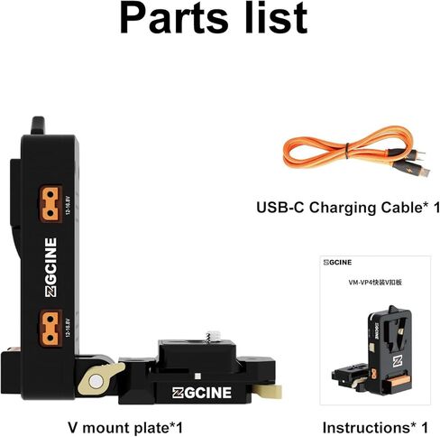 ZGCINE V Mount Plate VM-VP4 مع Arca-Swiss Quick Release، VMount قابل للطي لبطارية ZGCINE NEEWER SMALLRIG V-Mount، لـ Canon Sony Nikon Panasonic LUMIX بدون مرآة، كاميرا DSLR، حامل ثلاثي القوائم in Kuwait