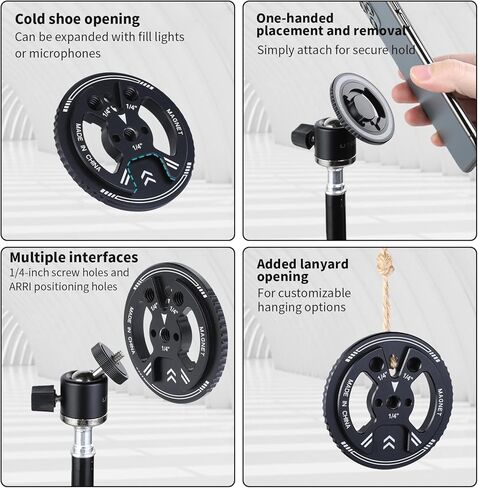حامل كأس شفط UTEBIT لحامل Gopro للسيارة، حامل كأس شفط لكاميرا الحركة مع ذراع سحري برأس كروي، نافذة السيارة قابلة للتعديل 360 درجة والزجاج الأمامي، حامل هاتف السيارة المغناطيسي الكهربائي، أسود in Kuwait