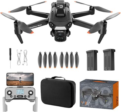طائرة بدون طيار GPS مع كاميرا 4K HD للبالغين، طائرات بدون طيار RC مع تجنب العوائق 360 درجة، وضع مقطوعة الرأس، إرجاع تلقائي، طيران دائري واتبعني، خفيفة الوزن قابلة للطي تحت 250 جرام طائرات بدون طيار V918 Mini RC Quadcopter للمبتدئين هدايا عيد ميلاد رائعة in Kuwait