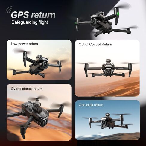 طائرة بدون طيار GPS مع كاميرا 4K HD للبالغين، طائرات بدون طيار RC مع تجنب العوائق 360 درجة، وضع مقطوعة الرأس، إرجاع تلقائي، طيران دائري واتبعني، خفيفة الوزن قابلة للطي تحت 250 جرام طائرات بدون طيار V918 Mini RC Quadcopter للمبتدئين هدايا عيد ميلاد رائعة in Kuwait