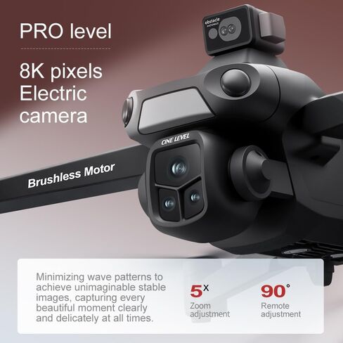 طائرة بدون طيار GPS مع كاميرا ثلاثية HD 1080P وشاشة تحكم عن بعد 5G، تجنب عوائق الليزر بزاوية 360 درجة ونظام تحديد المواقع العالمي للإرجاع التلقائي والتصوير الجوي القابل للطي RC Quadcopter V918 MAX Hobby Drone للبالغين مع بطاريتين in Kuwait