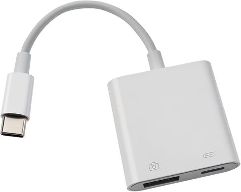 USB C to USB OTG Cable Camera Adapter with 5V3A PD Charging Port Splitter Compatible with for iPhone 17 Pro Max/16/15 iPad Android Phone Tablet, USB 3.0 Female for Flash Drives, Keyboards, Mice in Kuwait