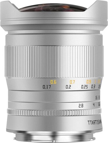 TTArtisan 11 مم F2.8 E عدسة عين السمكة اليدوية ذات الإطار الكامل فائقة العرض متوافقة مع Sony E Mount A7، A7II (A7M2)، A7III، (A7M3)، A7R، A7RII (A7RM2)، A7RIII (A7RM3)، A7R، الإصدار الفضي in Kuwait