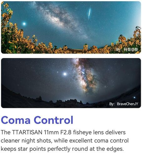 TTArtisan 11 مم F2.8 E عدسة عين السمكة اليدوية ذات الإطار الكامل فائقة العرض متوافقة مع Sony E Mount A7، A7II (A7M2)، A7III، (A7M3)، A7R، A7RII (A7RM2)، A7RIII (A7RM3)، A7R، الإصدار الفضي in Kuwait