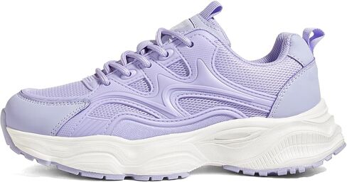 LUCKY STEP Women’s Chunky Sneakers Platform Walking Shoes Comfortable Breathable Mesh Lightweight Non Slip Casual White Sneakers Fashion Dad Shoes in Kuwait
