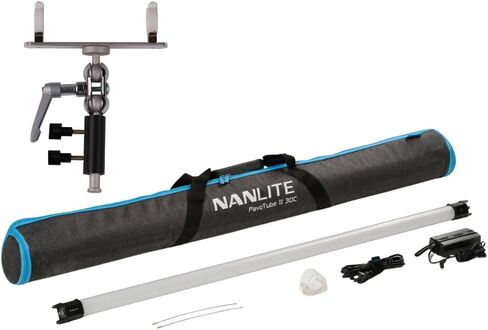 Nanlite PavoTube II 30C RGB LED أنبوب ضوء لاسلكي مع تحكم DMX وحامل Pavotube مع وصلة كروية دوارة وحزمة دبابيس صغيرة 5/8 بوصة (عنصران) in Kuwait