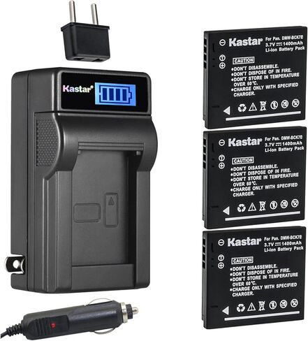 شاحن بطارية تيار متردد LCD من Kastar DMW-BCK7E متوافق مع باناسونيك لوميكس DMC-SZ02، لوميكس DMC-SZ1، لوميكس DMC-SZ3، لوميكس DMC-SZ5، لوميكس DMC-SZ7، لوميكس DMC-XS1، لوميكس DMC-TS20 in Kuwait