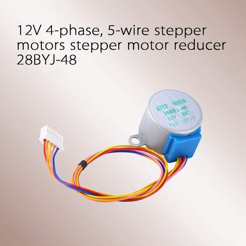 محرك متدرج، محرك متدرج 12 فولت 4 مراحل 28BYJ-48-12V، 5 أسلاك، شريحة ULN2003، ترس الصمام، تخفيض، مشروع DIY، محركات كهربائية in Kuwait