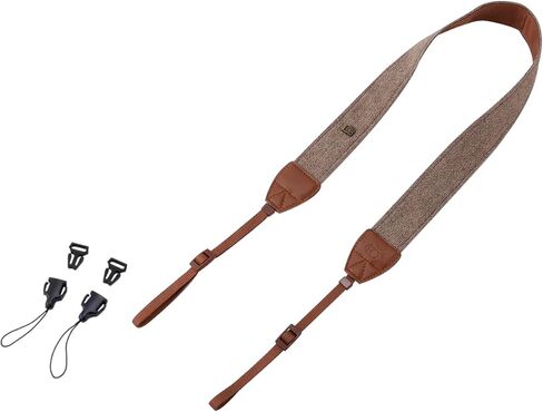 2pcs Camera Straps, Brown Camera Straps for Photographers Canvas Neck Shoulder Strap Camera Lanyard Camera Strap with Quick Release Buckles in Kuwait
