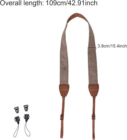 2pcs Camera Straps, Brown Camera Straps for Photographers Canvas Neck Shoulder Strap Camera Lanyard Camera Strap with Quick Release Buckles in Kuwait