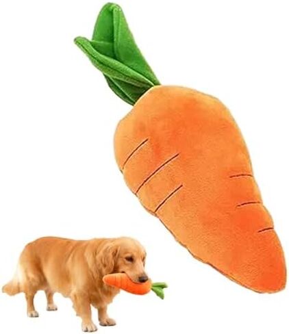 Giant Carrot Dog Toy, with Squeaker and Crinkle, Sturdy Plush Squeaks Toys Cute Stuffing Chew Boredom Toys for Small, Medium, Large Dogs, Indoor Outdoor Play (29.5in) in Kuwait
