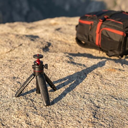 حامل ثلاثي صغير قابل للتمديد لـ DJI Action 5 Pro/Action 4/Action 3، حامل ثلاثي القوائم محمول خفيف الوزن مع محول تركيب كاميرا الحركة، حامل ABS وسبائك الألومنيوم لصور سيلفي Vlog (أسود شفق) in Kuwait
