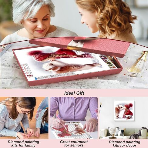 FHBUBPUP Dog Diamond Art Kits for Adults, 5D Diamond Painting Kits for Adults, DIY Round Full Drill Gem Art Painting and Crafts for Gift Home Wall Decor 12×12Inch in Saudi Arabia