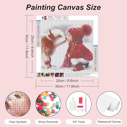 FHBUBPUP Dog Diamond Art Kits for Adults, 5D Diamond Painting Kits for Adults, DIY Round Full Drill Gem Art Painting and Crafts for Gift Home Wall Decor 12×12Inch in Saudi Arabia