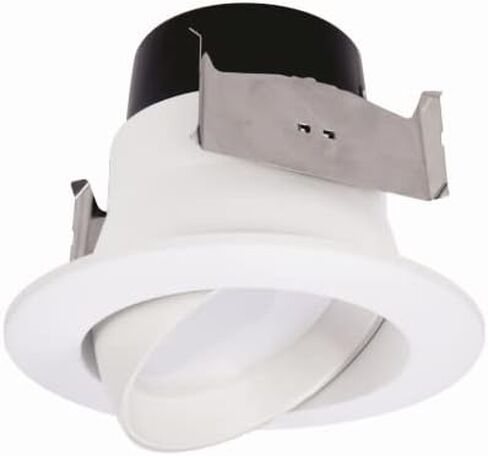 HALO LA4069301EWH طقم إضاءة LED Gimbal التحديثية، قابل للتعديل، حتى 614 لومن، 4 بوصات. - الكمية 6 in Kuwait
