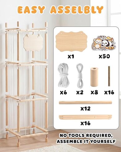 Stuffed Animal Storage Holder, Kids Plushies Toy Storage Organizer with Cute Sticker, 54In Wood Stuffed Animal Zoo Storage, Toy Shelf for Boys Girls, Ideal for Nursery, Playroom, Bedroom, Toddler Room in Kuwait