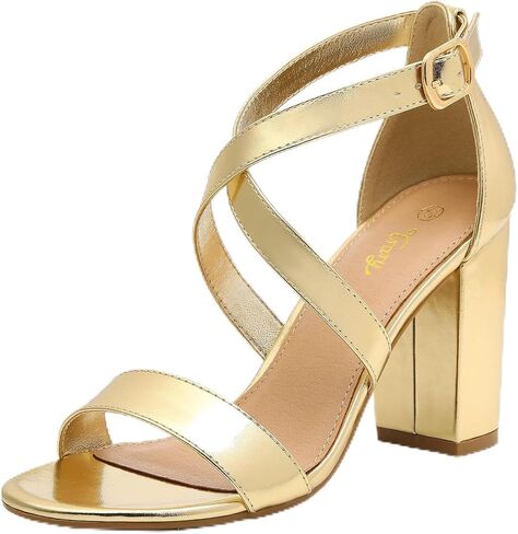 Trary Women's Sandal, White, Block Heel, Ankle Strap, Size 5-11.5, Formal Occasion Attendees in Kuwait