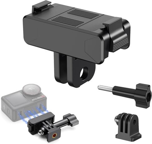 Magnetic Quick Release Mount for DJI Action 6 & Osmo Nano, Strong Magnetic Hold, One-Click Snap-On, Anti-Slip Silicone Pad, 1/4" Tripod Compatible, Adhesive Base Kit for DJI Action 3/4/5 & Osmo 360 in Kuwait