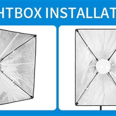 أضواء استوديو التصوير الفوتوغرافي مقاس 20 × 27 بوصة مع لمبات LED 2X 5500K 50W، حامل إضاءة قابل للتعديل، إضاءة مستمرة لتسجيل الصور/الفيديو، الصور الشخصية، تسجيل الفيديو in Kuwait